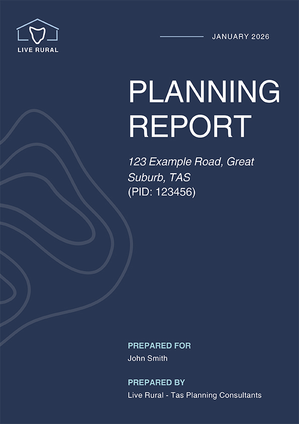Example cover page of a Live Rural planning report